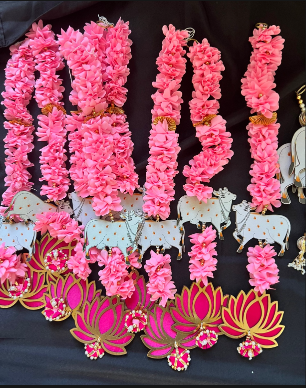 Lotus and Kamdhenu Fabric Latkan